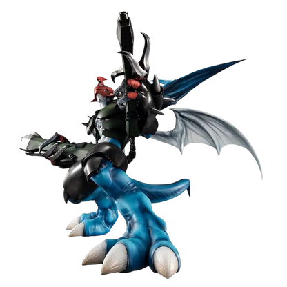 NIPPON DOKI STORE Paildramon GEM statuette from Digimon Adventure 02 featuring detailed blue and black armor design
