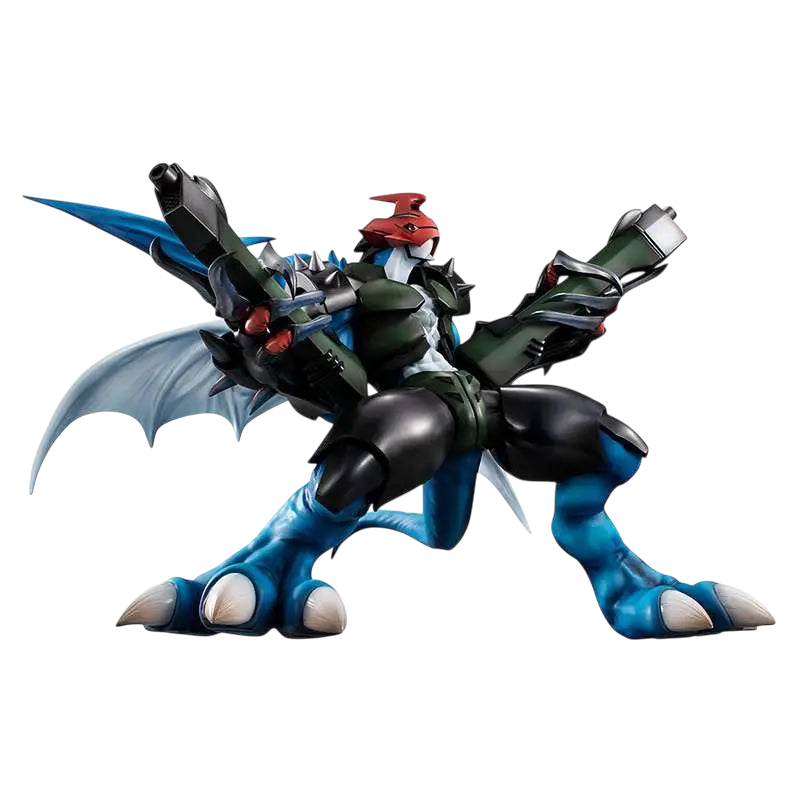 NIPPON DOKI STORE Paildramon GEM statuette from Digimon Adventure 02 featuring detailed blue and black armor
