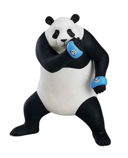 NIPPON DOKI STORE Jujutsu Kaisen Panda POP UP PARADE figurine in a dynamic fighting pose with blue wristbands
