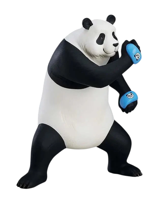 NIPPON DOKI STORE Jujutsu Kaisen Panda POP UP PARADE figurine wearing blue wristbands in a dynamic fighting pose