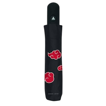 Parapluie pliant noir NIPPON DOKI STORE avec motif de nuages rouges Akatsuki de Naruto