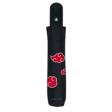 Parapluie pliant noir NIPPON DOKI STORE avec motif de nuages rouges Akatsuki de Naruto