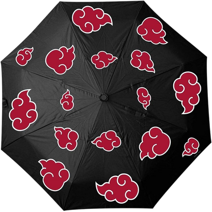 Parapluie noir NIPPON DOKI STORE avec motifs de nuages rouges Akatsuki issus de l'univers Naruto