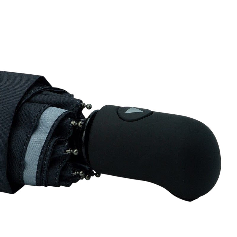 Parapluie pliable noir NIPPON DOKI STORE avec poignée ergonomique et bouton d'ouverture automatique