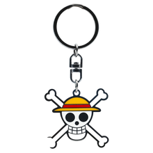 Porte-clés NIPPON DOKI STORE One Piece représentant le crâne de Luffy avec son chapeau de paille emblématique