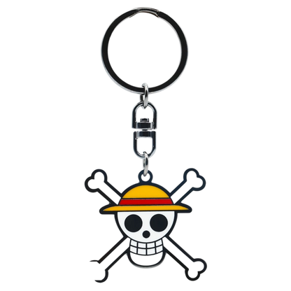 Porte-clés NIPPON DOKI STORE One Piece représentant le crâne de Luffy avec son chapeau de paille emblématique