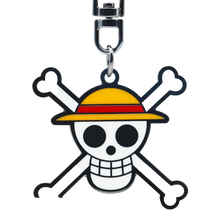 Porte-clés NIPPON DOKI STORE One Piece représentant le crâne de Luffy avec son chapeau de paille emblématique