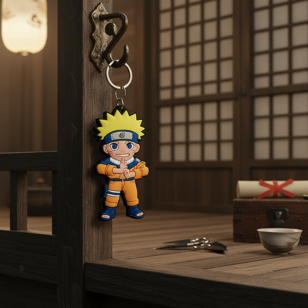 Porte-clés en PVC Naruto NIPPON DOKI STORE représentant le ninja en tenue orange emblématique