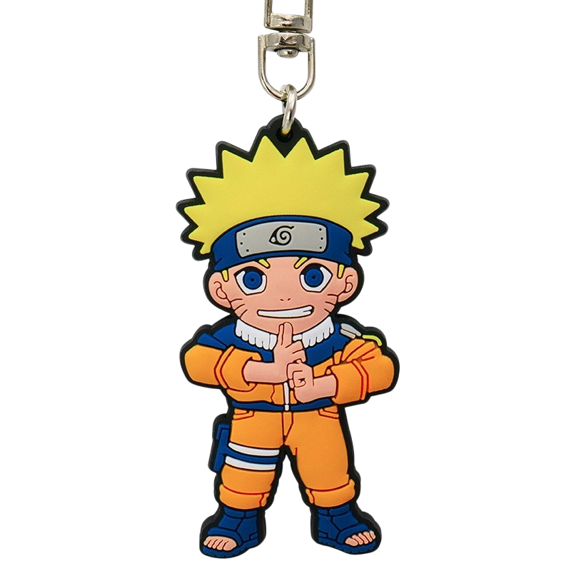 Porte-clés en PVC Naruto officiel par NIPPON DOKI STORE représentant le ninja en tenue orange emblématique
