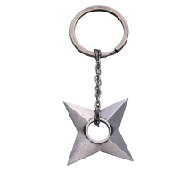 Porte-clés 3D officiel NIPPON DOKI STORE en forme de shuriken de Konoha, accessoire métallique gris pour fans Naruto