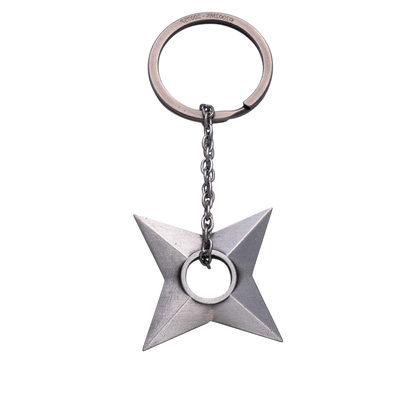 Porte-clés 3D officiel NIPPON DOKI STORE en forme de shuriken de Konoha, accessoire métallique gris pour fans Naruto