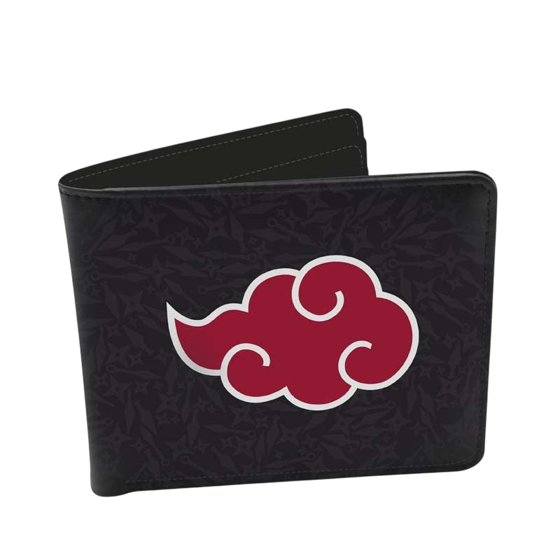 Portefeuille NIPPON DOKI STORE Naruto Akatsuki en vinyle noir avec motif nuage rouge emblématique