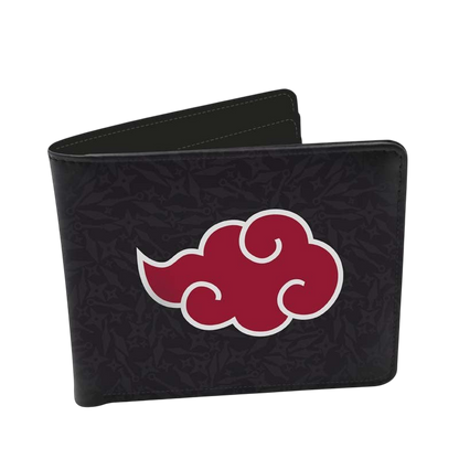 Portefeuille NIPPON DOKI STORE Naruto Akatsuki en vinyle noir avec motif nuage rouge emblématique