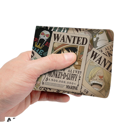 Portefeuille en vinyle NIPPON DOKI STORE avec imprimé avis de recherche Wanted de Luffy de la série One Piece