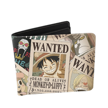Portefeuille NIPPON DOKI STORE One Piece en vinyle avec imprimé Wanted de Luffy et l'équipage du Chapeau de Paille