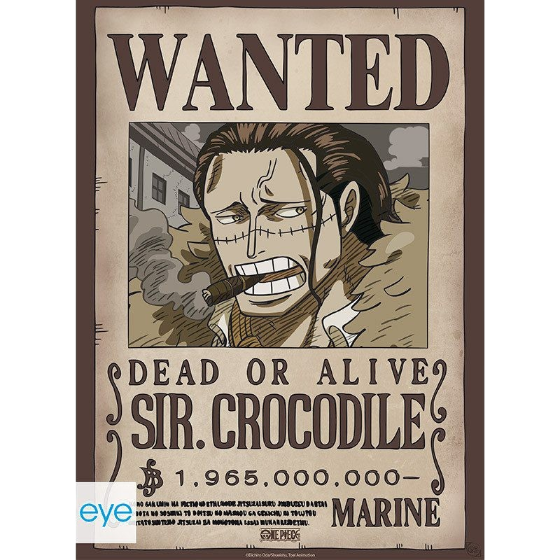 Poster Wanted Sir Crocodile style Chibi de One Piece vendu par NIPPON DOKI STORE sur papier de haute qualité