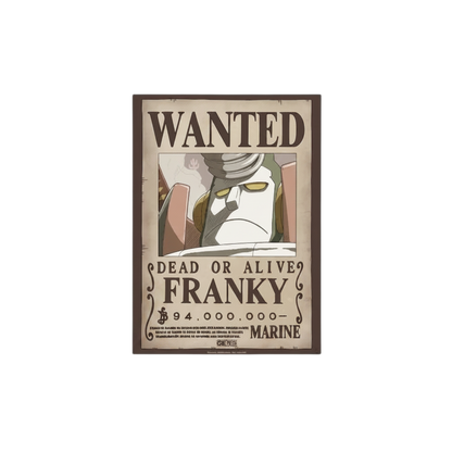 Poster Wanted de Franky style Chibi par NIPPON DOKI STORE, décoration murale officielle One Piece sur papier qualité