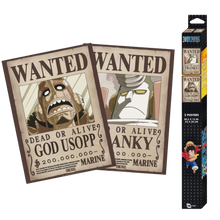 Set de 2 posters One Piece Chibi NIPPON DOKI STORE représentant les avis de recherche de Usopp et Franky