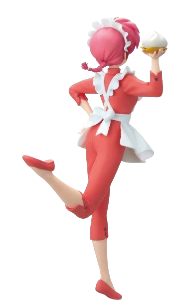 NIPPON DOKI STORE Ranma Saotome Glitter & Glamours 21cm figurine in a red maid outfit holding a steamed bun