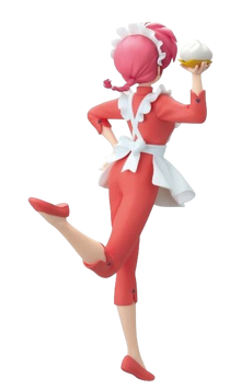NIPPON DOKI STORE Ranma Saotome Glitter & Glamours 21cm figurine in a red maid outfit holding a steamed bun