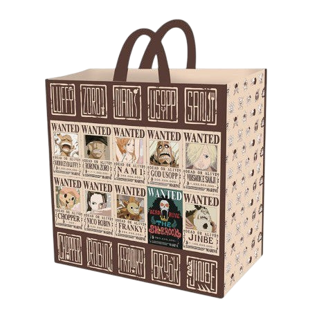 Sac shopping NIPPON DOKI STORE One Piece avec affiches Wanted des membres de l'équipage du Chapeau de Paille