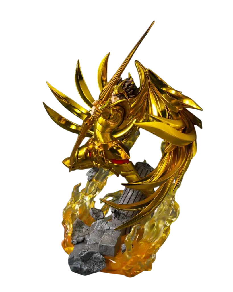 NIPPON DOKI STORE Sagittaire Figzero To Metal gold Saint Seiya action figure with wings and bow in dynamic pose