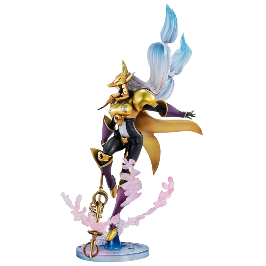NIPPON DOKI STORE Sakuyamon GEM Tamers statuette featuring the Digimon character with gold armor and flowing hair