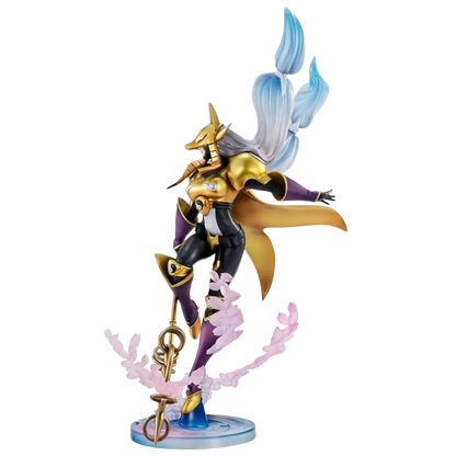 NIPPON DOKI STORE Sakuyamon GEM Tamers statuette featuring the Digimon character with gold armor and flowing hair