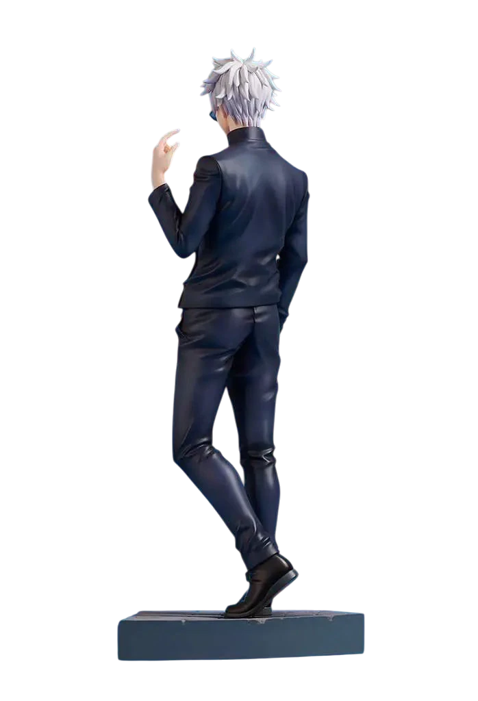 NIPPON DOKI STORE Satoru Gojo POP UP PARADE figurine from Jujutsu Kaisen, back view in high school uniform