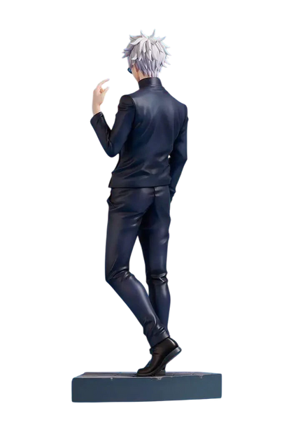NIPPON DOKI STORE Satoru Gojo POP UP PARADE figurine from Jujutsu Kaisen, back view in high school uniform