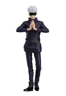 NIPPON DOKI STORE Satoru Gojo POP UP PARADE figurine from Jujutsu Kaisen wearing a black uniform and blindfold