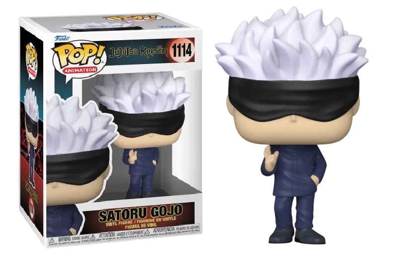NIPPON DOKI STORE Funko POP! Satoru Gojo N°1114 vinyl figure from Jujutsu Kaisen with white hair and black blindfold