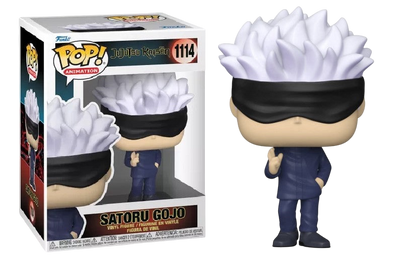 NIPPON DOKI STORE Funko POP! Satoru Gojo N°1114 vinyl figure from Jujutsu Kaisen with white hair and black blindfold
