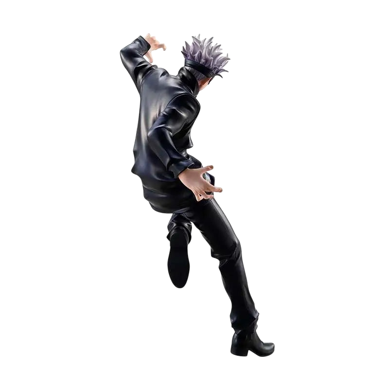 NIPPON DOKI STORE Satoru Gojo Jujutsu Kaisen statuette in a dynamic action pose with detailed black uniform