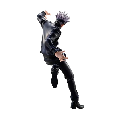 NIPPON DOKI STORE Satoru Gojo Jujutsu Kaisen statuette in a dynamic action pose with detailed black uniform