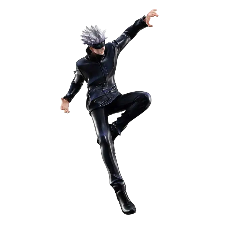 NIPPON DOKI STORE Satoru Gojo Jujutsu Kaisen statuette in a dynamic action pose wearing his signature black uniform