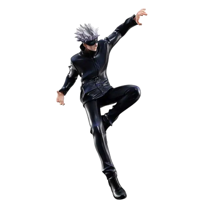 NIPPON DOKI STORE Satoru Gojo Jujutsu Kaisen statuette in a dynamic action pose wearing his signature black uniform