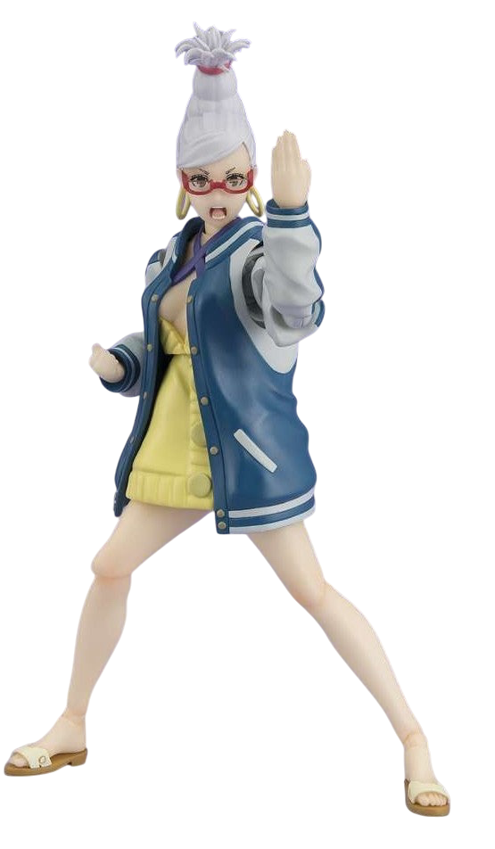 NIPPON DOKI STORE Seiko Ayase S.H. Figuarts action figure from Dan Da Dan wearing a blue jacket and yellow dress