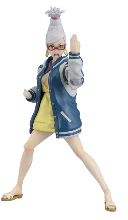 NIPPON DOKI STORE Seiko Ayase S.H. Figuarts action figure from Dan Da Dan wearing a blue jacket and yellow dress
