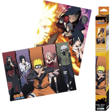 Set de 2 posters Naruto Shippuden style chibi avec personnages de Konoha, produit officiel NIPPON DOKI STORE