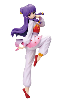 NIPPON DOKI STORE Shampoo Glitter & Glamours 22cm figurine from Ranma 1/2 in a dynamic pose with purple hair.