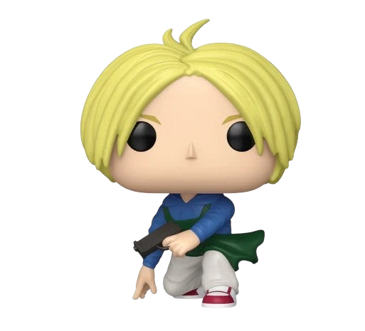 NIPPON DOKI STORE Funko POP Animation Shin Asakura figurine from Sakamoto Days with blonde hair and a handgun