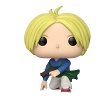 NIPPON DOKI STORE Funko POP Animation Shin Asakura figurine from Sakamoto Days with blonde hair and a handgun