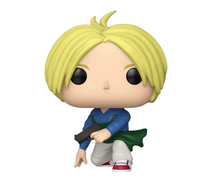 NIPPON DOKI STORE Funko POP Animation Shin Asakura figurine from Sakamoto Days with blonde hair and a handgun
