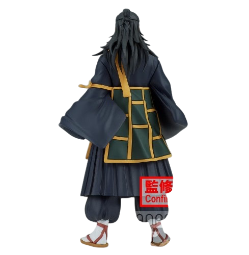 Back view of NIPPON DOKI STORE Suguru Geto Jukon No Kata figurine from Jujutsu Kaisen in traditional dark robes