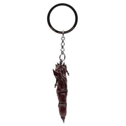 NIPPON DOKI STORE Jujutsu Kaisen 3D Sukuna finger keychain with a black metal ring and detailed brown resin design