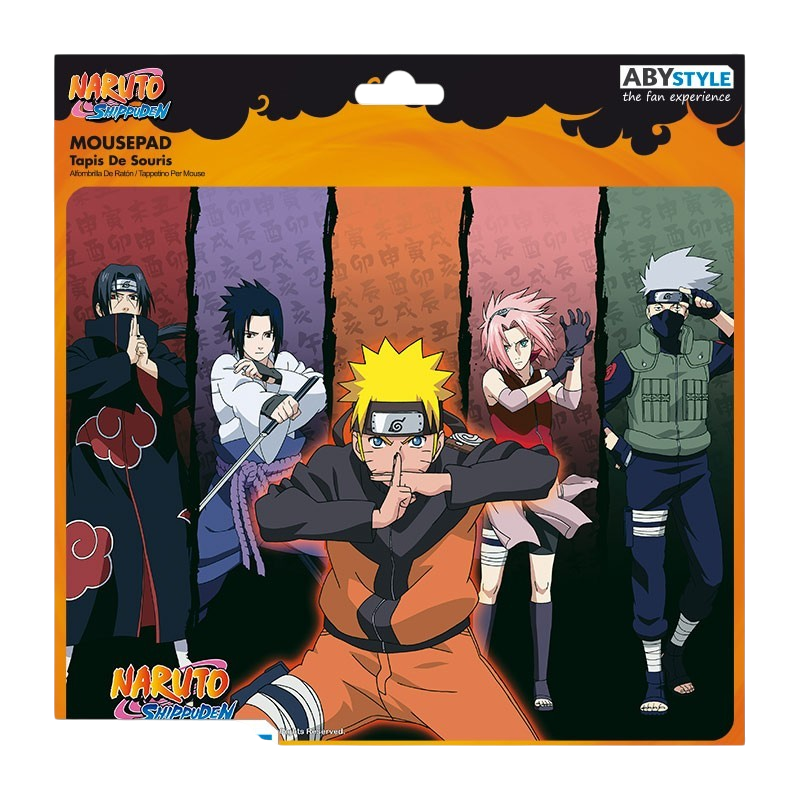 Tapis de souris souple NIPPON DOKI STORE Naruto Shippuden avec les personnages emblématiques du manga