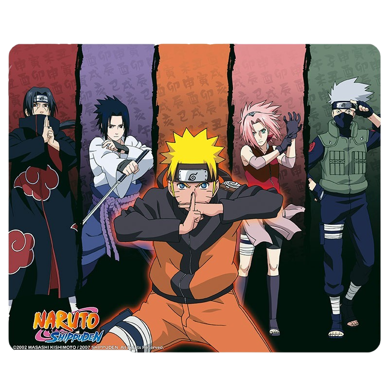 Tapis de souris souple NIPPON DOKI STORE Naruto Shippuden avec les personnages emblématiques du manga