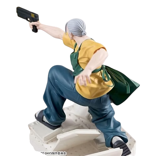 NIPPON DOKI STORE Taro Sakamoto Luminasta figurine from Sakamoto Days in a dynamic action pose with a handgun