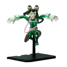 NIPPON DOKI STORE My Hero Academia Tsuyu Asui figurine in a dynamic leaping pose with her signature frog-like suit.